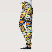 Leggen van grafische katten en visCartoon Leggings (Links)