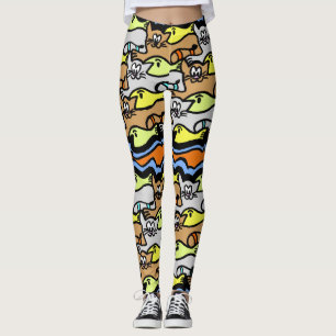 Leggen van grafische katten en visCartoon Leggings