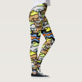 Leggen van grafische katten en visCartoon Leggings (Rechts)