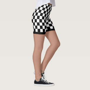 Leggen van het lagepatroon: zwart-wit gecheckt leggings