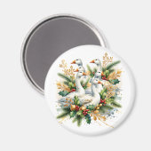 leggen van zes ganzen | Twaalf dagen Kerst Magneet (Voorkant / Achterkant)