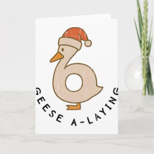 Leggende Ganzen, Grappige Kerstgans, Koppelmat Kaart