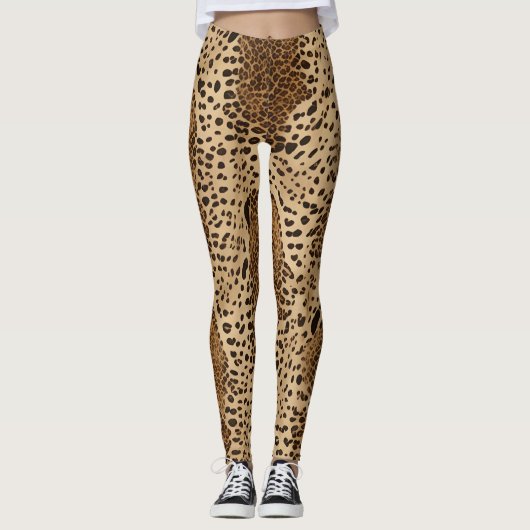 Legging Animal Print Beige Leopardo (Voorkant)