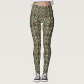 Legging Bengalen Kat Tropische Bloemen Peacock Pri (Voorkant)
