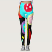Legging - Enorme Bloem Zwart - Rupydetequila (Voorkant)