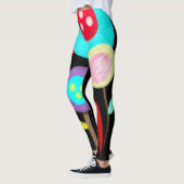 Legging - Enorme Bloem Zwart - Rupydetequila (Links)