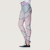 Legging Long Abstrait Violet et Rose (Links)