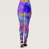 Legging Mosaic Kaleidoscope Flower Blue and Purple (Achterkant)