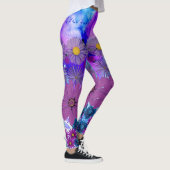 Legging Mosaic Kaleidoscope Flower Blue and Purple (Rechts)