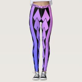 Legging, paarse tribal-stijl met verloop leggings