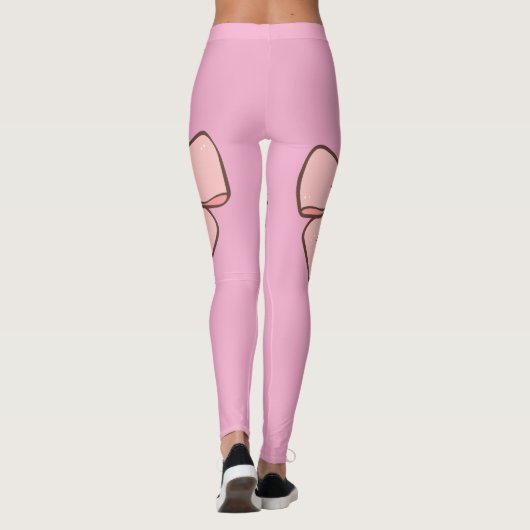 Legging rose pastel noeud papillons  (Achterkant)