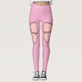 Legging rose pastel noeud papillons  (Voorkant)