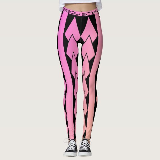 LEGGING, roze tribal, verlopen Leggings (Voorkant)