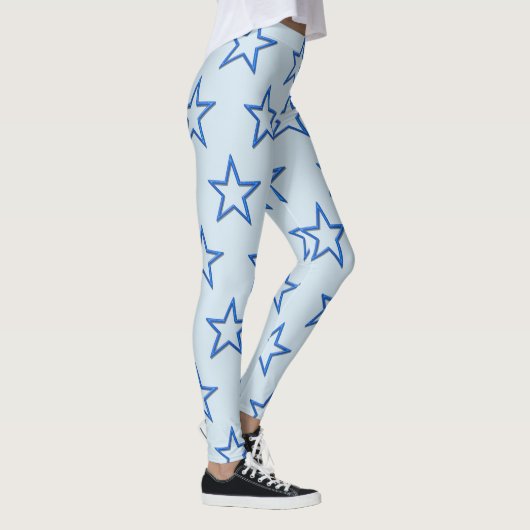 Leggings - 3-D blauwe sterren (Rechts)