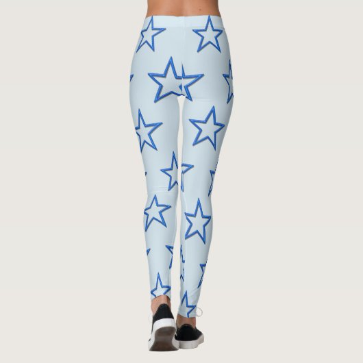 Leggings - 3-D blauwe sterren (Achterkant)