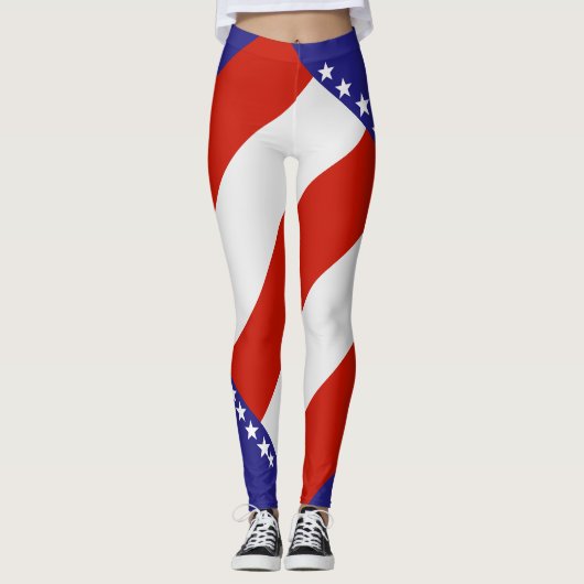 leggings-aangepaste kleuren van de Amerikaanse vla Leggings (Voorkant)