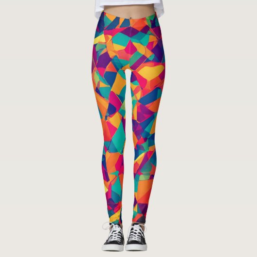 Leggings Abstract kleurrijk ontwerp (Voorkant)