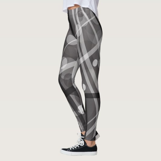 Leggings, abstract ontwerp, zwart, grijs leggings (Links)