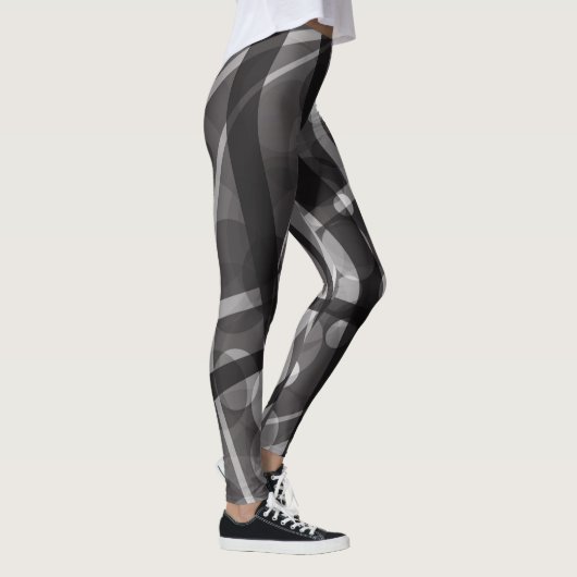 Leggings, abstract ontwerp, zwart, grijs leggings (Rechts)