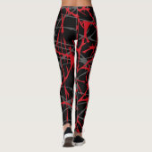 Leggings, abstract ontwerp zwart, grijs, rood leggings (Achterkant)