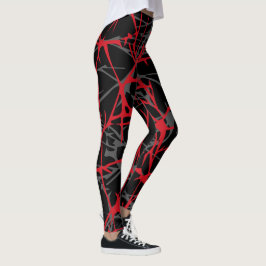 Leggings, abstract ontwerp zwart, grijs, rood leggings
