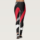 Leggings, abstract ontwerp, zwart, grijs, rood, wi leggings (Achterkant)
