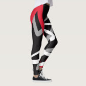Leggings, abstract ontwerp, zwart, grijs, rood, wi leggings (Rechts)