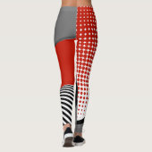 Leggings, abstract ontwerp, zwart, grijs, rood, wi leggings (Achterkant)