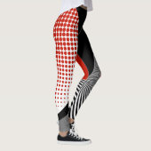 Leggings, abstract ontwerp, zwart, grijs, rood, wi leggings (Rechts)