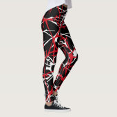 Leggings, abstract ontwerp, zwart, wit, rood leggings (Rechts)