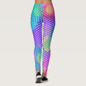 LEGGINGS - Abstract roze/blauw/geel/Lila (Achterkant)