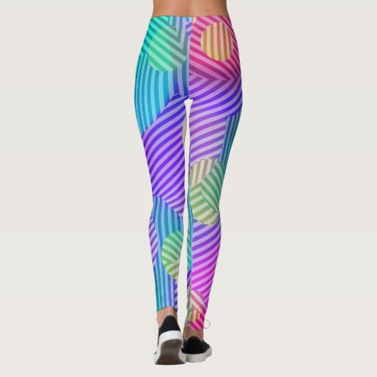 LEGGINGS - Abstract roze/blauw/geel/Lila (Achterkant)
