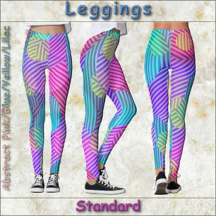 LEGGINGS - Abstract Roze/Blauw/Geel/Paars