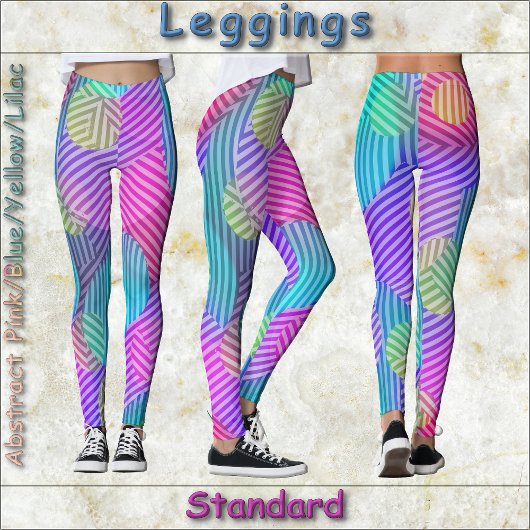 LEGGINGS - Abstract Roze/Blauw/Geel/Paars