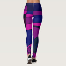 Leggings Abstract surfbaar dieproze blauw