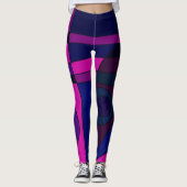 Leggings Abstract surfbaar dieproze blauw (Voorkant)