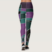 Leggings Abstract Surfende Blauwgroen Paars (Achterkant)
