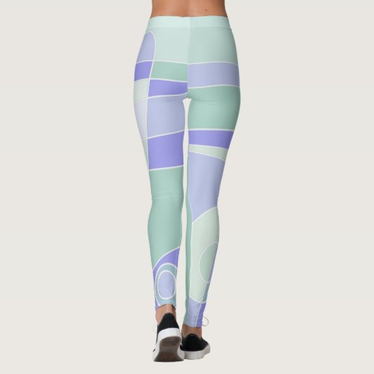 Leggings Abstract Surfonderpastel Paars Groen (Achterkant)