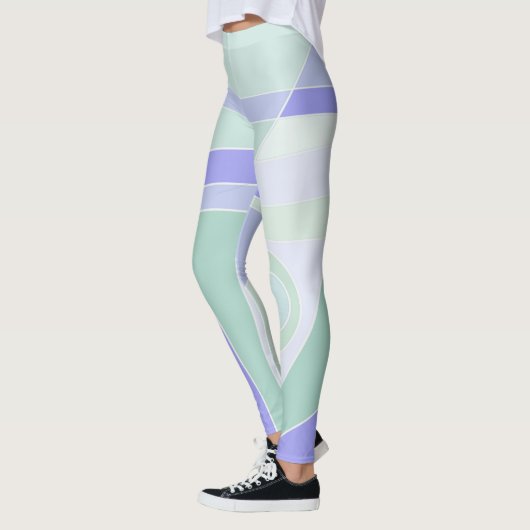 Leggings Abstract Surfonderpastel Paars Groen (Links)