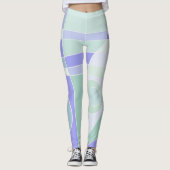 Leggings Abstract Surfonderpastel Paars Groen (Voorkant)