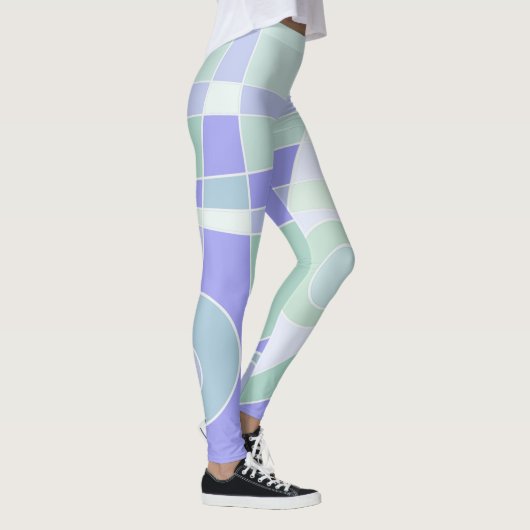 Leggings Abstract Surfonderpastel Paars Groen (Rechts)