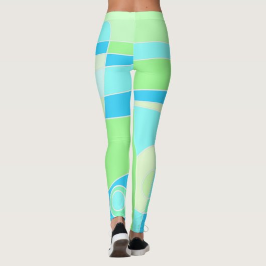 Leggings Abstract surfpasta blauw groen (Achterkant)