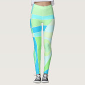 Leggings Abstract surfpasta blauw groen (Voorkant)