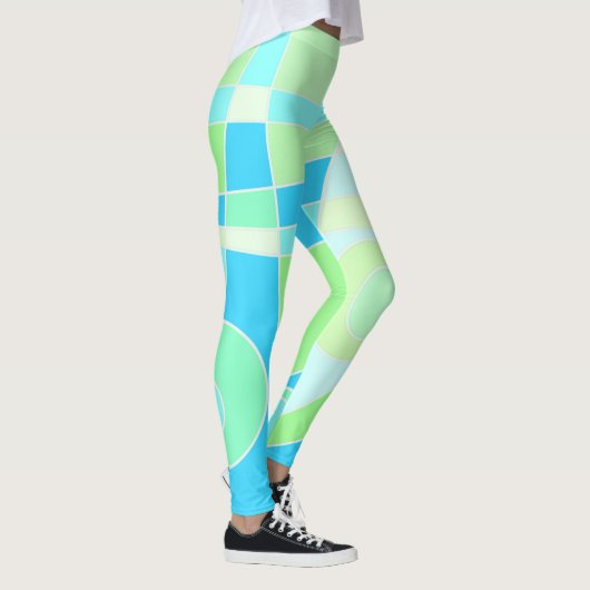 Leggings Abstract surfpasta blauw groen (Rechts)