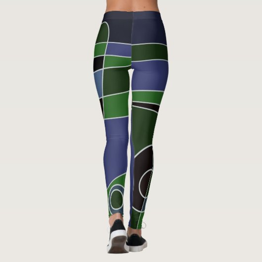Leggings Abstract Surfred Green Blue Black (Achterkant)