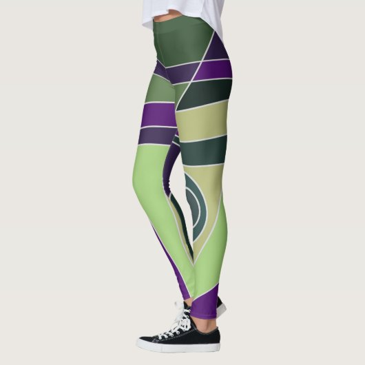 Leggings Abstract Surfred Green Paars (Links)