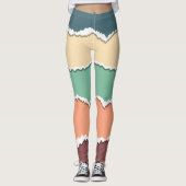 Leggings abstracte kleurenblokken (Voorkant)