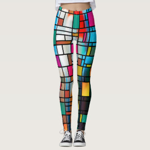 Leggings abstracte moderne kunstrasterpatronen