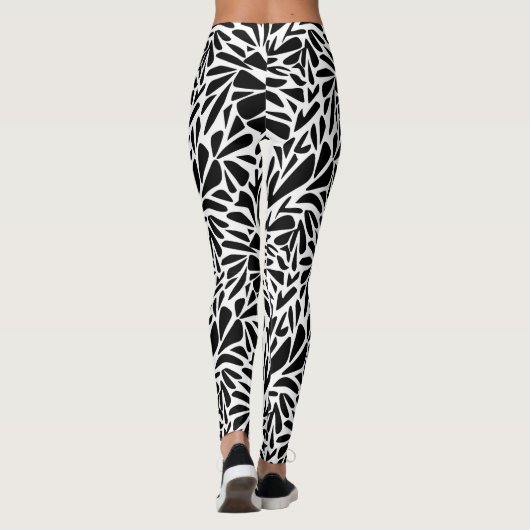 Leggings Abstracte moderne naadloze monochrome flo (Achterkant)