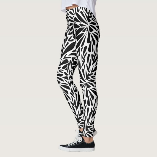 Leggings Abstracte moderne naadloze monochrome flo (Links)